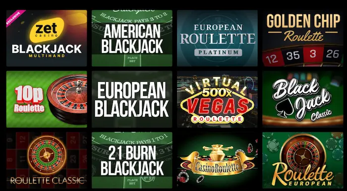 Zet Casino table